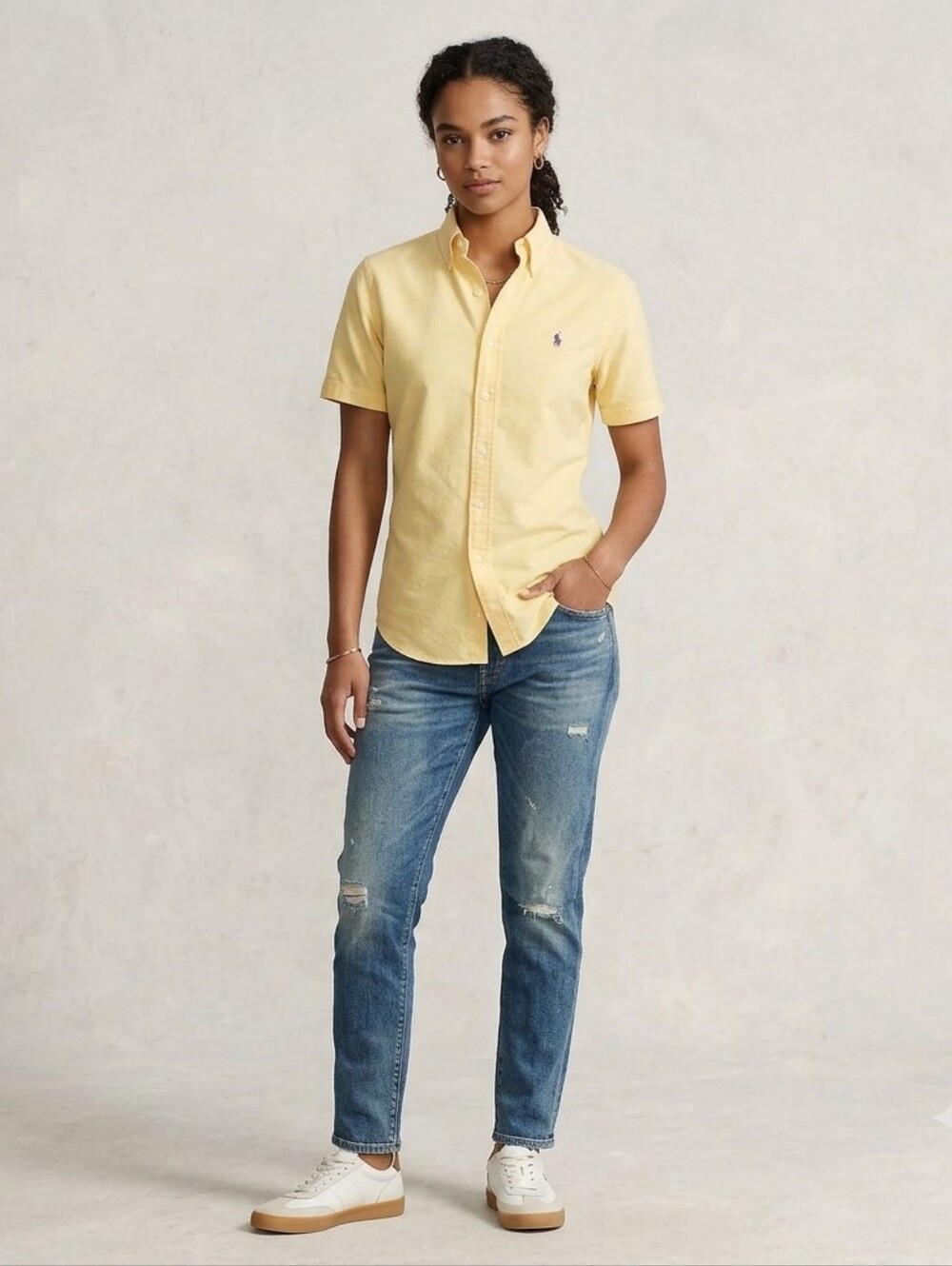Ralph Lauren Relaxed Fit Cotton Oxford Short Sleeve Button Down Shirt